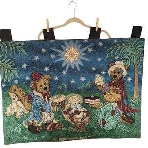 Christmas Tapestry Three Kings Wise Men Gifts Boyds Bears Nativity Wall Decor